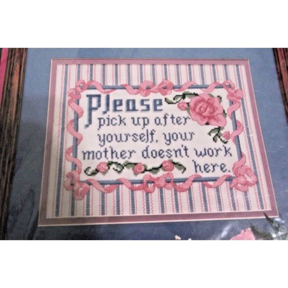 BUCILLA COUNTED CROSS STITCH KIT ""PLEASE PICK UP" 10" X 8" NEW - Picture 2 of 3